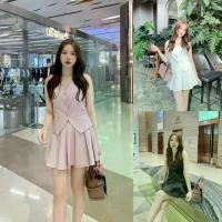 ราคา ขาว/ชมพู/ดำ SLYQ JOVELL VEST TOP & SKIRT TWILL SET ชุดเซ็ตเสื้อแขนกุดกระดุมหน้าและกระโปรงสั้นจีบซับในกางเกง (1732060690663900440)