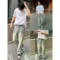 ราคา Bro jeans 08 (790.-) กางเกงยีนส์ทรงขากระบอกเล็ก สีเฟดสวย เนื้อยีนส์นิ่มใส่สบาย แนะนำ man clothing ผู้ชาย กางเกง bang bang รูปยิ้ม เดฟ 12 ราศี (1731533898798696451)