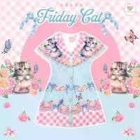 ราคา (มี3XL) Friday Cat Dress เดรสทรงสูทผ้าเปเป้พิมพ์ลาย กระดุมหน้ามุก ปกใหญ่แต่งลูกไม้ ซิปหลัง มีซับใน จัดส่งที่รวดเร็ว (1732147167835621206)