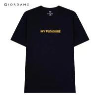 ราคา GIORDANO shirt 2024 GIORDANO เสื้อยืดผู้ชาย Men's Cotton Message Tee 01092303 (1732307746802992699)