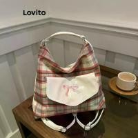 ราคา กระเป๋าเป้ผู้หญิง ลายสก๊อต สไตล์ลำลอง Lovito ความจุสูง มีโบว์ LFA51550 หมาล่า เป๋า เป้ย อาเมย์ converse คอนเวิร์ส กระเป๋า (1731430509874349444)