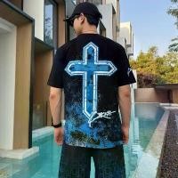 ราคา ชุด SET CROSS พิมพ์ลายกางเขน สาดสี เสื้อยืดแขนสั้น+กางเกงขาสั้น ได้ทั้งชุด (1732068103734200888)