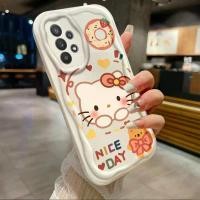 ราคา เคสโทรศัพท์สำหรับ Samsung A32 ฝาครอบ Hello Kitty ลายไอศกรีมคลื่น เคสโทรศัพท์บางและนุ่ม (1729726986920299141)