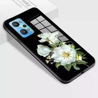 ราคา เคสสำหรับ REALME GT NEO2 REALME GT Neo3T/REALME Q5 Pro เคสแข็งพิมพ์ลายดอกไม้ ฝาหลังกระจกนิรภัยกันกระแทก (1729660031940201093)