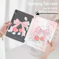 ราคา Samsung Tablet Case For Galaxy Tab S9 S9 FE Tab S9plus S10plus Foldable Back Acrylic Material With Pen Slot Case Samsung Tab S9 S9FE S9 Plus S10 Plus Clamshell Case, Cute Cartoon Cover Shockproof Case