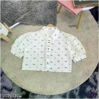 ราคา Garden Clothes เสื้อเชิ้ต & เบลาส์ เสื้อแขนตุ๊กตา ลายโบว์ .. สีขาว (1732218742637562559)