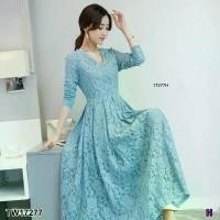 ราคา Garden Clothes ชุดเดรส แม็กซี่เดรสลลูกไม้แขนยาว สีฟ้า (1732225614452787903)