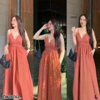 ราคา Garden Clothes ชุดเดรส เดรสยาว สายเดี่ยว วีอก กระโปรงบาน .. สีส้มอิฐ (1732225613699058367)