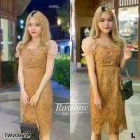 ราคา Garden Clothes ชุดเดรส เดรสแขน ผ้าแก้ว แต่งกระดุมหน้า .. สีน้ำตาล (1732225589621459647)