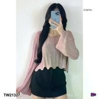 ราคา Garden Clothes เสื้อเชิ้ต & เบลาส์ เสื้อครอปไหมพรมคอกลมแขนยาว .. สีชมพู (1732218734792313535)