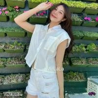 ราคา Garden Clothes เสื้อเชิ้ต & เบลาส์ เสื้อเชิ้ต คอปก แขนกุด .. สีขาว (1732225630589520575)