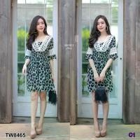 ราคา Garden Clothes ชุดเดรส เดรสแขนกระดิ่ง แต่งลูกไม้ฉลุ ลายเสือ (1732225615924595391)