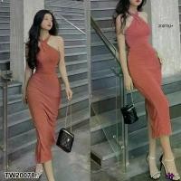 ราคา Garden Clothes ชุดเดรส เดรสยาวคอไขว้หน้า ทรงรัดรูป .. สีส้มอิฐ (1732225615966866111)