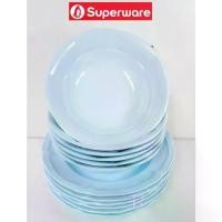 ราคา ซุปเปอร์แวร์ จานลึก9นิ้ว 6ชิ้น+ชาม7.5 นิ้ว ุ6ชิ้น=12ชิ้น สีฟ้าคลาสสิค ซุุปเปอร์แวร์เกรดA เมลามีน100% ตรานกเพนกวิน superware (1729598290453957273)