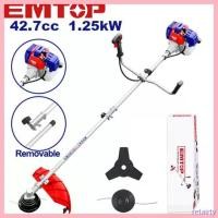 ราคา retairty ใช้งานได้ EMTOP เครื่องตัดหญ้าสะพายหลัง 2 แรงม้า รุ่น EGTC4321 ( Gasoline grass trimmer and bush cutter ) เครื่องตัดหญ้า 2 จังหวะ มีด ดายหญ้า ยาว 30 นิ้ว การรับประกั (1730689909439564294)