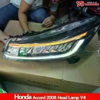 ราคา ไฟหน้า ไฟหน้าแต่ง Accord 2008 2009 2010 2011 2012 G8 ลาย LED V4 ไฟเลี้ยงวิ่ง สวยมาก ถูกมาก (1731255610795460886)