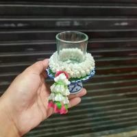 ราคา ขายร้อน พานมาลัยพร้อมแก้วใส่น้ำ สำหรับถวายน้ำไหว้พระ ขนาดพานกว้าง 3 นิ้ว (1731400042574742608)