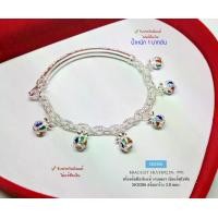ราคา สร้อยข้อมือเงินแท้ งานสุโขทัย-กึ่งกำไล ลายโซ่ร้อยตุ้งติ้งถุงเงินลงยา 6 ชิ้น หนัก 1 บาท (เนื้อเงินแท้) (1729590275525806649)
