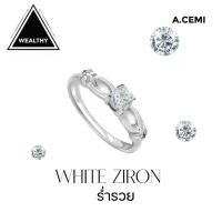 ราคา ARwaltshop1 A.CEMI Star Swirl White Zircon Ring พลอยแท้ เพทายขาว แหวนพลอยแท้ เพทายขาวแหวนเงินแท้ ชุบทอง 18K จัดส่งเฉพาะจุด (1731192738719893230)