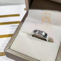 ราคา แหวนเงินแท้ ชุบทองคำขาว แหวนชาย ฝังเพชร Moissanite 0.5 กะรัต พร้อมใบเซอร์ คลังสินค้า (1731495579619264428)