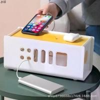 ราคา ที่ขายดี ที่สุดในสัปดาห์นี้ Desktop Power Strip Wire Storage Box Power Supply Power Strip Electric Wire Box Cable Cable Box Socket Charger Storage (1731465004423022311)