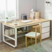 ราคา โต๊ะ โต๊ะทำงาน คอมพิวเตอร์ เรียน+ชั้นวางหนังสือ2ชั้น มาพร้อมลิ้นชักเก็บของ สไตล์เรียบง่าย (1729869772347705926)
