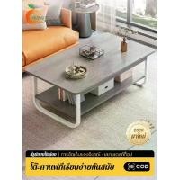 ราคา โต๊ะรับแขก โต๊ะกลางโซฟา โต๊ะมินิมอล 2 ชั้น ลายหินอ่อน #เฟอร์นิเจอร์ (1730606064888350738)