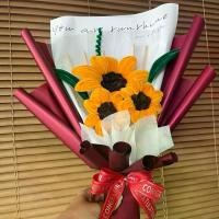 ราคา ช่อทานตะวัน ดอกไม้กำมะหยี่ ธนบัตร 5 ใบ 10 ใบ (1731888676447619956)