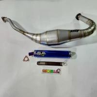 ราคา Riversgshop16 ปัจจุบัน SJR ท่อสูตร ท่อลอด ท่อลอดท้อง ลอดท้อง ทรงกระดก KR / KR150cc / VICTOR สแตนเลส งานCNC ปลายน้ำเงินไทเท + ปะเก็นปลายท่อ + สายรัดท่อ ลูก59-69 ไม่ต้องรอรอบ มอเตอร์ไซค์ motorcycle (173