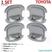 ราคา irqwenshop34 ปัจจุบัน เบ้าถ้วยกลม รองมือเปิด เบ้ากันรอย 4 ประตู 4 ชิ้น สีโครเมี่ยม สำหรับ Toyota Hilux Vigo Fortuner Innova Vios ปี 2005-2014 Car รถจักร รถยนต์ Sticker สติกเกอร์ (1731677426271292046)
