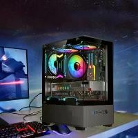 ราคา เคสคอมพิวเตอร์เดสก์ท็อป, โปร่งใส, สำหรับ M-ATX และ ITX เมนบอร์ด, พัดลม 240 มม., ฐานขยายดิสก์แข็ง 3.5 นิ้ว, ที่วาง SSD 2.5 มม., การออกแบบหอ (1731286036744341445)
