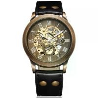 ราคา นาฬิกากลไกอัตโนมัติ สำหรับผู้ชาย สไตล์เรโทร ดีไซน์กลวง หน้าปัดเลขโรมัน สายหนัง ของขวัญสุดหรู นาฬิกาข้อมือ (1730032847812331673)