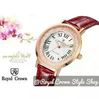 ราคา นาฬิกาข้อมือ Royal Crown แท้100% มีบัตรับประกัน1ปี,สีโรสโกลด์,หน้าปัดขาวมุก,สายหนังแท้,ประดับเพชร CZสวยหรู,กันน้ำ,จัดส่งพร้อมกล่องครบ (1731804605640116956)