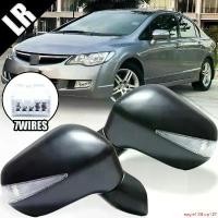 ราคา แบบพกพา กระจกมองข้าง รถยนต์ 7 สาย ปรับไฟฟ้า พับไฟฟ้า มีไฟเลี้ยว รุ่น ฮอนด้า ซีวิค HONDA CIVIC FD นางฟ้า ปี 2006 - 2009 สีดำ Car (1731672508441922346)