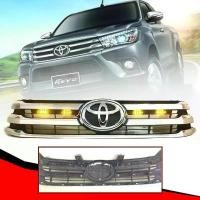 ราคา ปัจจุบัน กระจังหน้า หน้ากระจัง มีไฟ LED สีเหลือง รุ่น โตโยต้า ไฮลักซ์ รีโว่ TOYOTA HILUX REVO ปี 2015 - 2018 สีโครเมี่ยม พร้อมโลโก้ 1 ชิ้น รถยนต์ Car รถจักร (1731661437548398926)