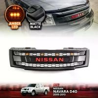 ราคา กระจังหน้า แต่ง นิสสัน นาวาร่า สีดำด้าน พร้อมไฟกระจังสีส้ม Nissan Navara D40 2005-2013 งานสวย รถยนต์ Auto (1731068533121190114)