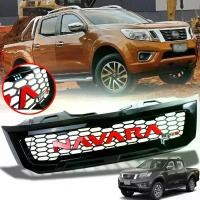 ราคา กระจังหน้า แต่ง นิสสัน นาวาร่า สีดำเงา โลโก้ Navara แดง พร้อมไฟกระจังสีขาว Nissan Navara NP300 2014-2019 รถยนต์ (1731069390525466850)