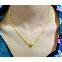 ราคา สร้อยคอ 075Aสร้อยคอลายดิสโก้คล้องเม็ดกลมตัดลายหนัก2สลึง แถมฟรีตะขอเพิ่ม1ชิ้น งานเหมือนจริงเคลือบทองหนาพิเศษ ใส่ทนไม่แพ้ไม่คัน necklace สร้อยคอโซ่ (1731243416232102245)