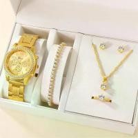 ราคา ชุดนาฬิกาผู้หญิง 6 ชิ้น แหวน สร้อยคอ ต่างหู rhinestone นาฬิกาข้อมือแฟชั่นลำลอง นาฬิกาผู้หญิง ชุดสร้อยข้อมือ นาฬิกา (1729719065075091742)