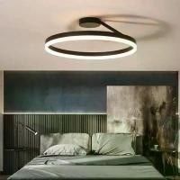 ราคา โคมไฟเพดานทรงกลม LED สีขาวและสีดำ สำหรับตกแต่งบ้านในร่ม มีขนาด 40/50/60 ซม. โคมไฟ, สำหรับห้องนั่งเล่นและห้องนอน, อุปกรณ์ติดตั้ง (1731547272663893721)
