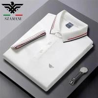 ราคา เสื้อยืดโปโลแขนสั้นผู้ชาย Qiaoqi Armani อินเทรนด์และทันสมัยใหม่ ทำจากผ้าฝ้าย ครึ่งแขน เหมาะสำหรับใส่ภายในรองเท้าแตะ เสื้อผู้ชาย (1731812567713351868)