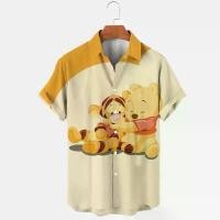 ราคา เสื้อเชิ้ตแขนสั้นลายการ์ตูน แบรนด์ Disney Winnie The Pooh และ Stitch คอลเลคชั่นฤดูร้อนใหม่ 2024 ทรงสลิมฟิต เสื้อผู้ชาย เสื้อคอปก พิมพ์ลาย 3 มิติ เสื้อเชิ้ต (1731580157412542209)