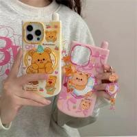 ราคา เคสโทรศัพท์มือถือ, การออกแบบหมีบัตเตอร์อาร์ตและแอซ, เข้ากันได้กับ Apple 15, Iphone14promax, 13/12P, จี้, เหมาะสำหรับผู้หญิง เคสโมค casetifycasesonnyangel เคสโทรศัพท์realme13c ตุ๊กตาเกาะโทรศัพท์ข้างบน 