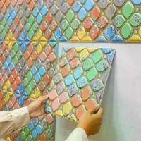 ราคา สติ๊กเกอร์กระเบื้องผนังหิน 3 มิติ 12/24/36/48 ชิ้น ไวนิลลายอิฐกาวในตัว ลายดอกไม้น่ารักลอกสติ๊กเกอร์ปูนปลาสเตอร์ได้ เหมาะสำหรับตกแต่งบ้าน วอลล์เปเปอร์ พื้นหลังทีวี ศิลปะผนัง สติ๊ก (1732123967715249124)