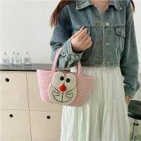 ราคา กระเป๋าถือผ้าฝ้ายถัก, ดีไซน์การ์ตูนน่ารัก Pokonyan, ธีม Doraemon, ทอมือด้วยผ้าฝ้าย, ความจุมาก, กระเป๋าตะกร้าผัก (1731564171973789923)