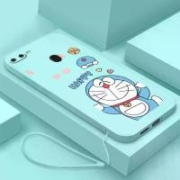 ราคา เคสสำหรับ OPPO F9 OPPO F9 Pro OPPO Realme 2 Pro เคสโทรศัพท์ Happy Doraemon Nobi Nobita ตัวป้องกันซิลิโคนเหลว ฝาครอบกันชนกันกระแทกเรียบพร้อมสายคล้อง (1729930899331320407)