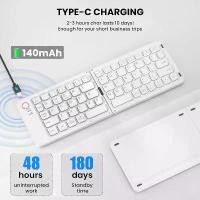 ราคา คีย์บอร์ดไร้สาย มินิ พับได้ บลูทูธ บางเฉียบ แบบพกพา ขนาดเต็ม ชาร์จใหม่ได้ พร้อมที่วางสำหรับ iPad (1730997453435079310)