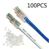 ราคา ส่งฟรี. หัวแลน RJ45 แบบหัวทะลุ 100pcs CAT6 , Cat5e Plug EZ RJ45 Network Cable Modular 8P8C Connector End Pass Through Z (1731402400984630301)