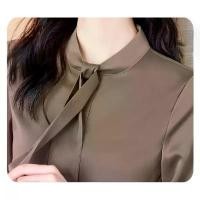 ราคา เสื้อเบลาส์ สไตล์เกาหลี สีพื้น คอปก แขนยาว เสื้อผู้หญิง (1729955236452273132)