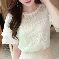 ราคา เสื้อยืดสีขาว เทรนด์แฟชั่น ฤดูร้อน 2024 มาใหม่ เสื้อเชิ้ตลูกไม้นางฟ้า แขนสั้นผู้หญิง เรียบหรู ไซส์ใหญ่ เสื้อผู้หญิง (1730474438151538795)